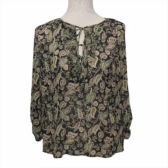 Zara Paisley Tie Neck Blouse - Picture 3 of 12